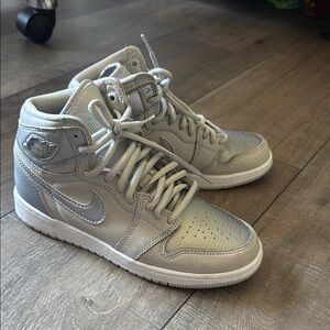 Silver High-Top Sneakers